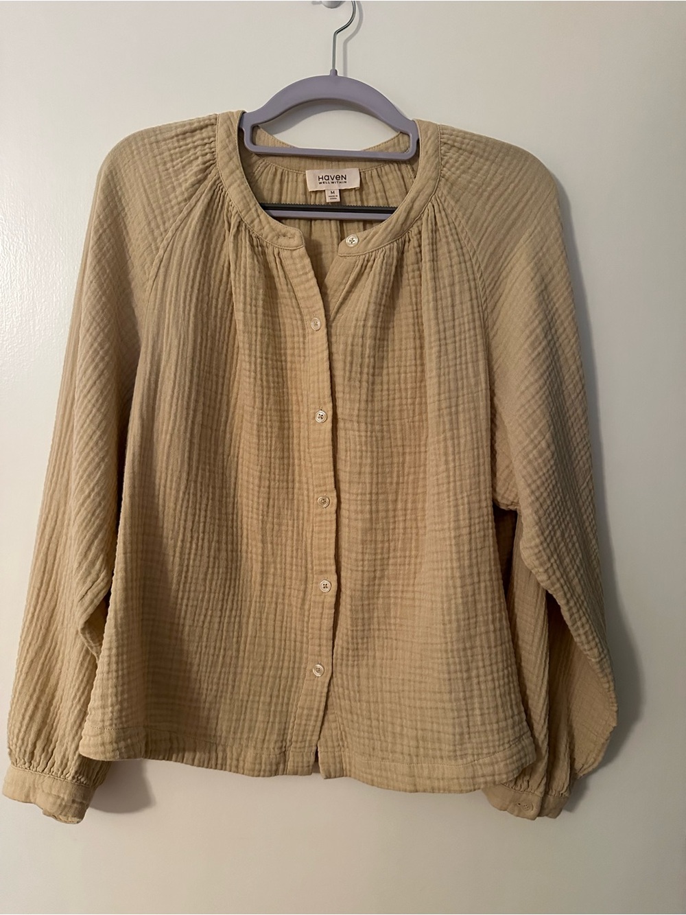 HAVEN Soft Button-Down Gauze Blouse
